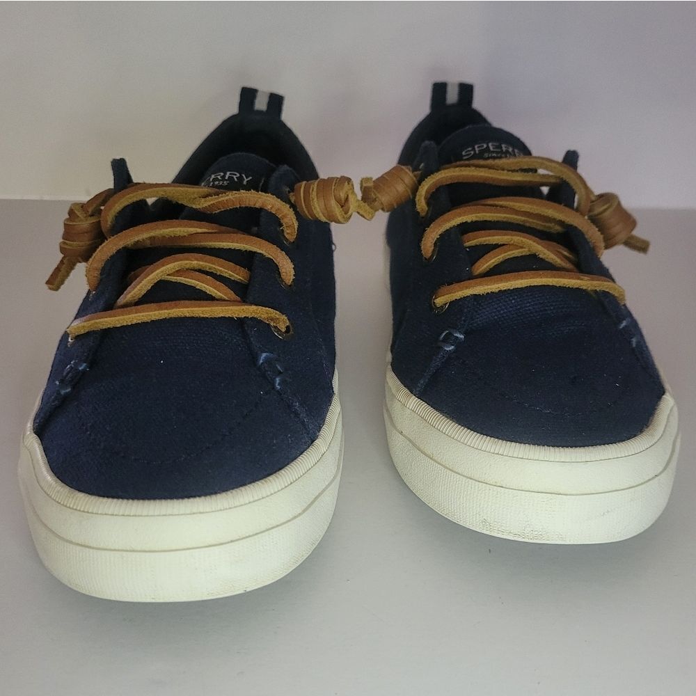 Sperry® Womens Crest Vibe Navy Canvas Ankle Boat Shoes - Picture 9 of 13